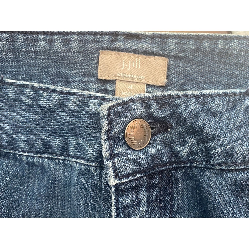 J. Jill Weekender Women 4 Medium Wash Straight Leg 100% Cotton Denim Jeans - Picture 5 of 6